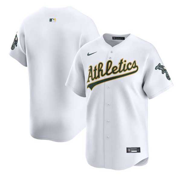 Mens Oakland Athletics Blank White Home Limited Stitched Jersey Dzhi